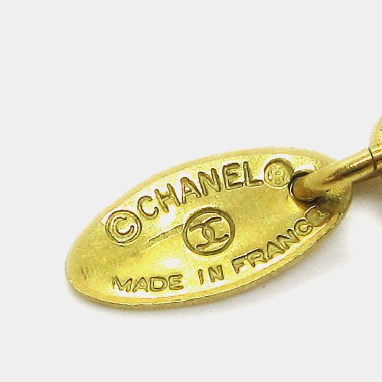 Pre Owned Chanel Cc Chain Pendant Necklace Gold