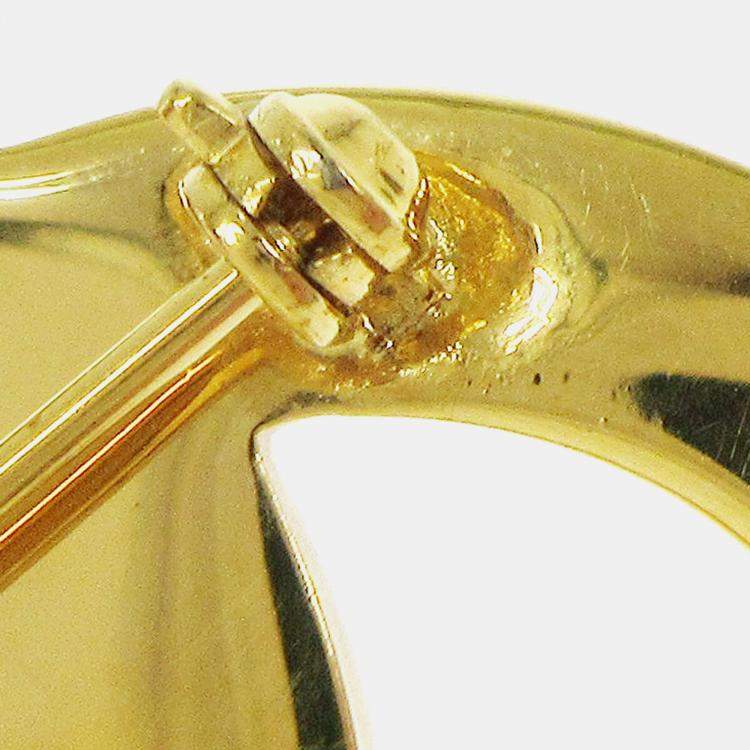 Pre Owned Chanel Turnlock Brooch Pin Gold Large