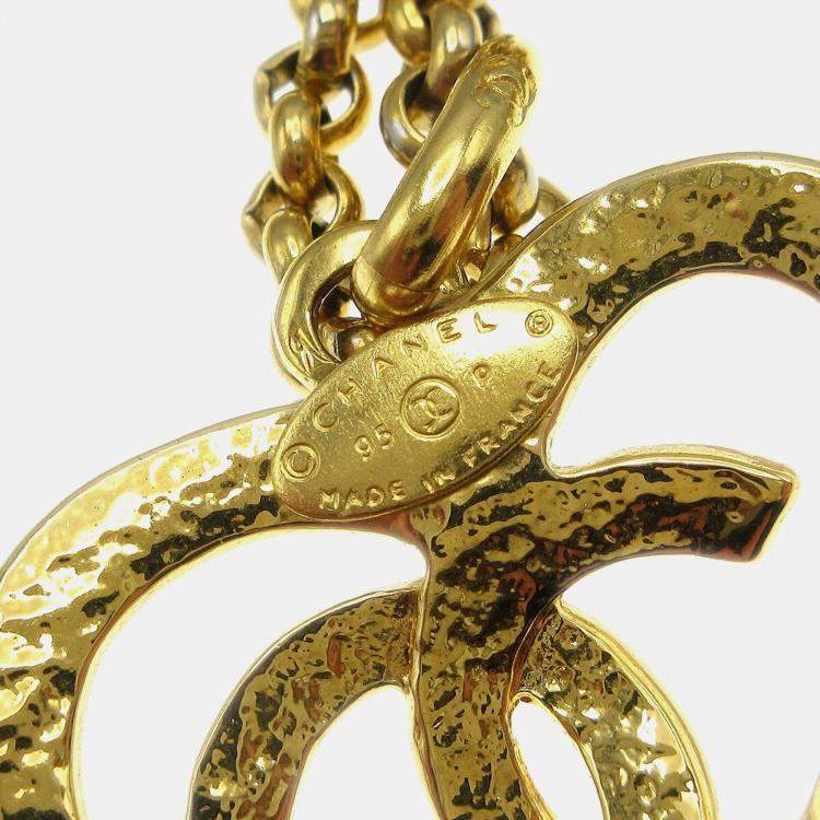 مملوكة مسبقًا Chanel Heart Chain Pendant Necklace Gold