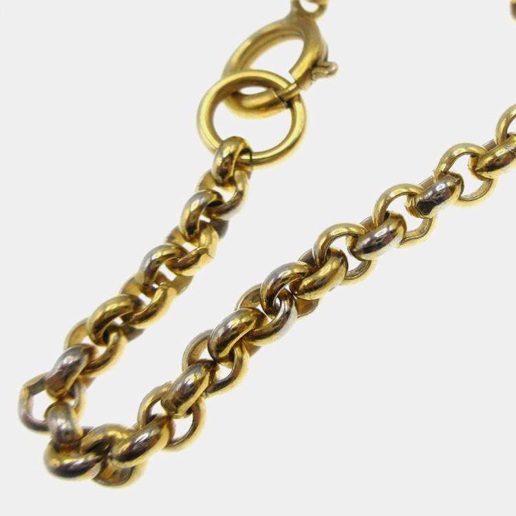 مملوكة مسبقًا Chanel Heart Chain Pendant Necklace Gold