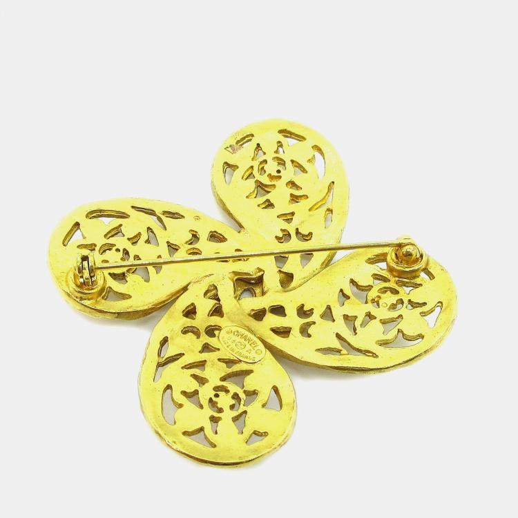 Pre Owned Chanel Brooch Pin Gold