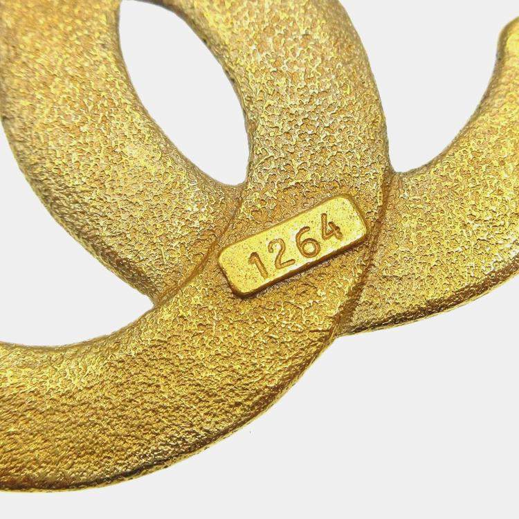 Pre Owned Chanel Cc Brooch Pin Gold