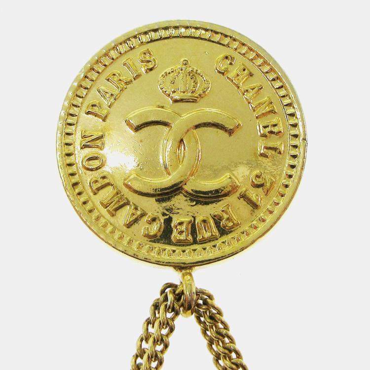 Pre Owned Chanel Bag Brooch Pin Gold