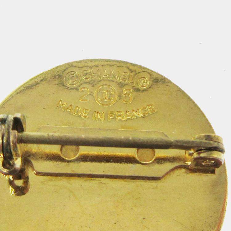 Pre Owned Chanel Bag Brooch Pin Gold