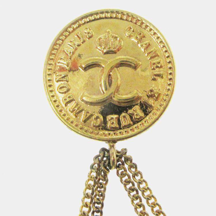 Pre Owned Chanel Bag Brooch Pin Gold