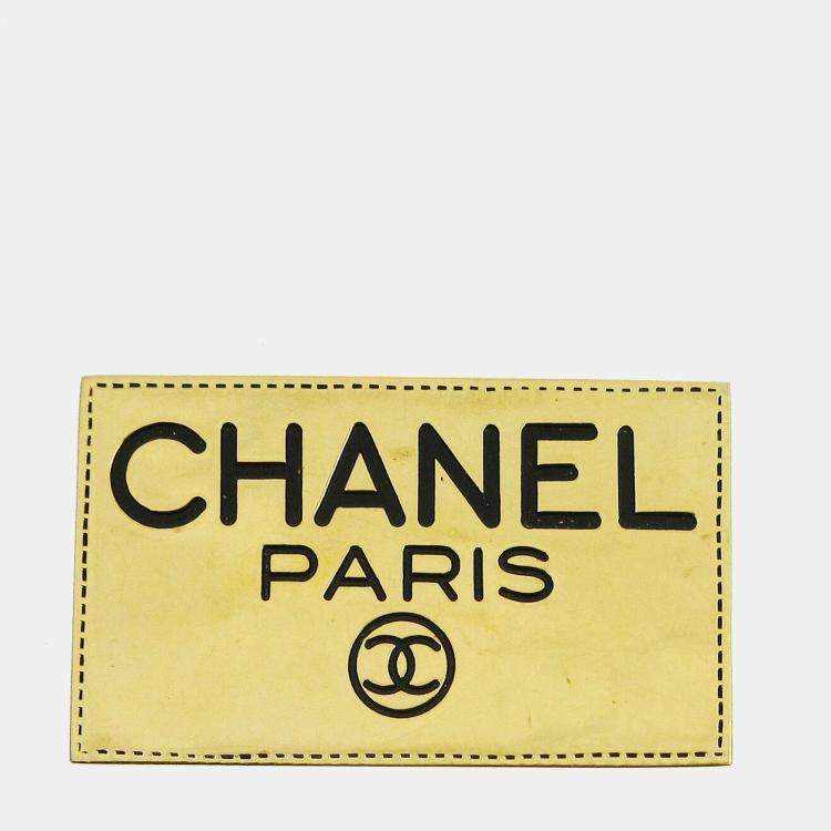 Pre Owned Chanel Plate Brooch Pin Gold