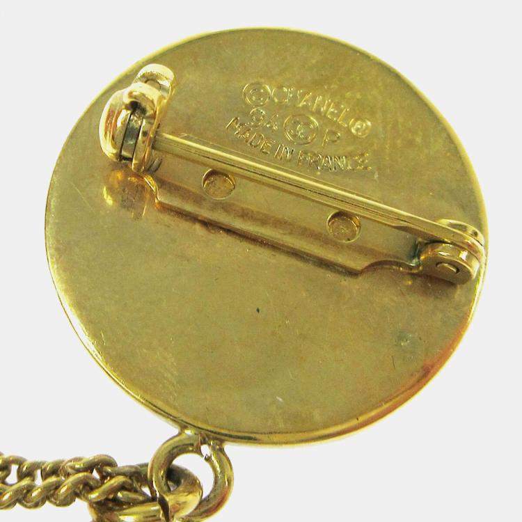 Pre Owned Chanel Bag Brooch Pin Gold