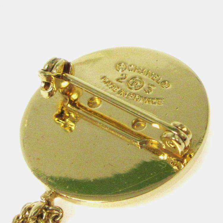 Pre Owned Chanel Bag Brooch Pin Gold
