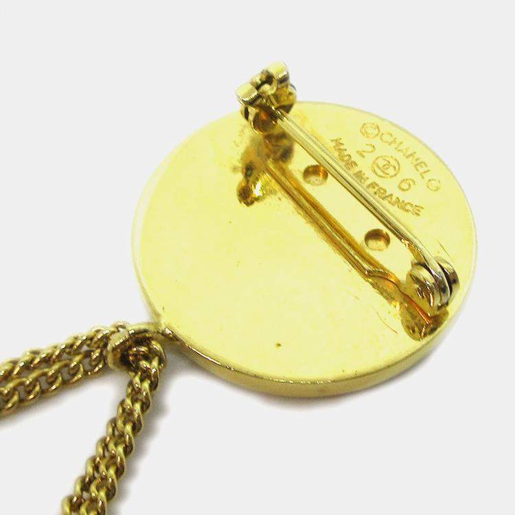 Pre Owned Chanel Bag Brooch Pin Gold