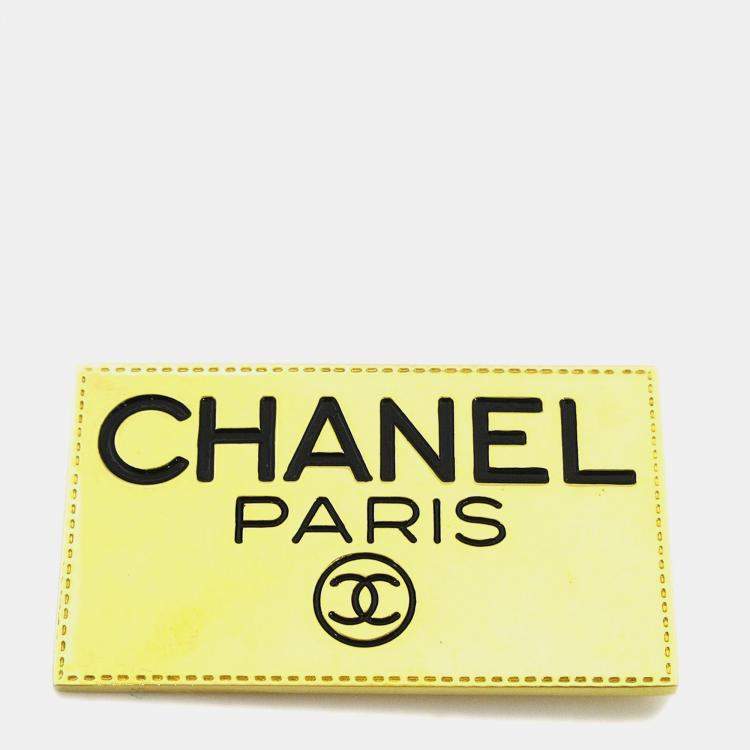 Pre Owned Chanel Plate Brooch Pin Gold