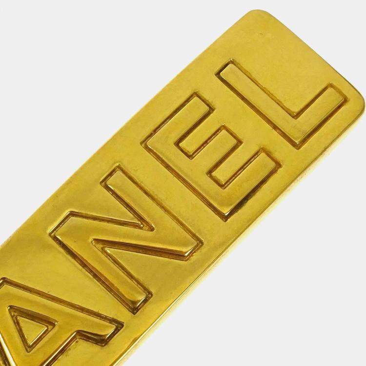 Pre Owned Chanel Hair Clip Barrette Gold