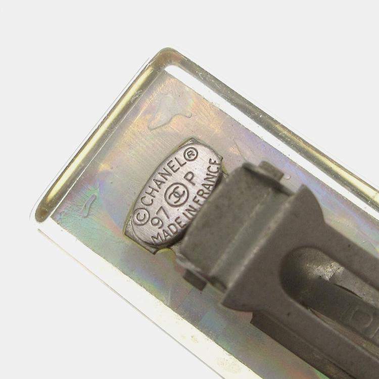 Pre Owned مشبك شعر شانيل أكريليك شفاف