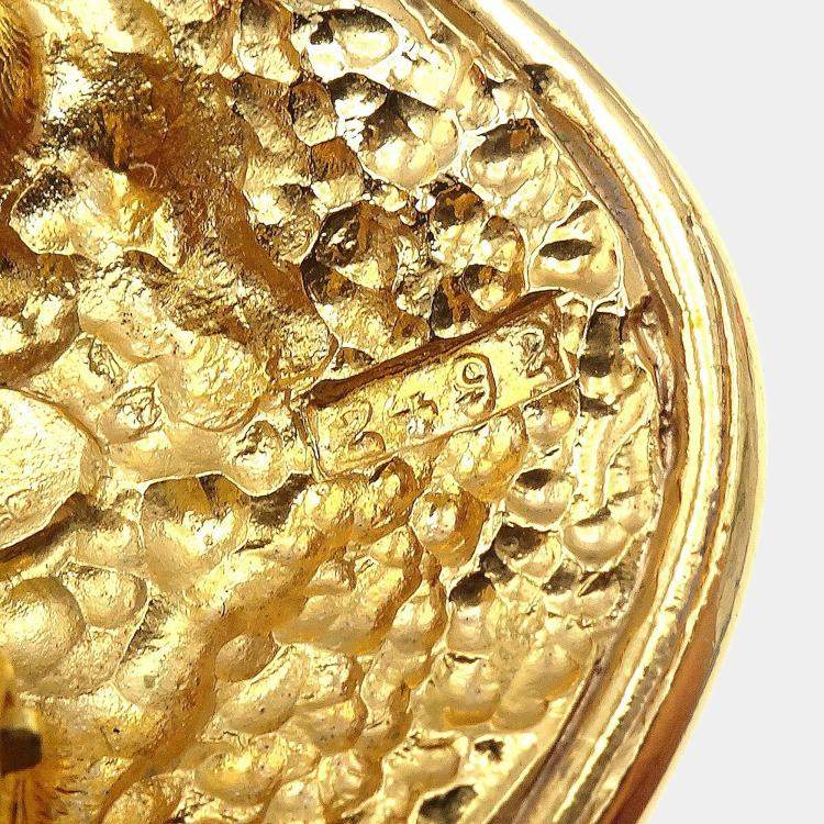 Pre Owned Chanel Earrings Clip-On Gold