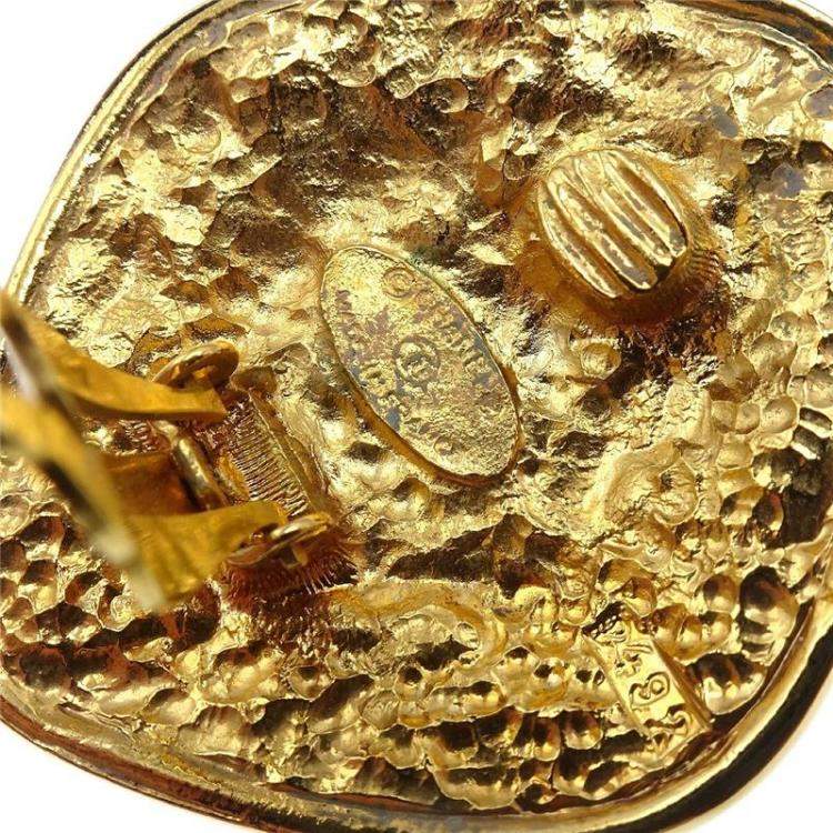 Pre Owned Chanel Earrings Clip-On Gold