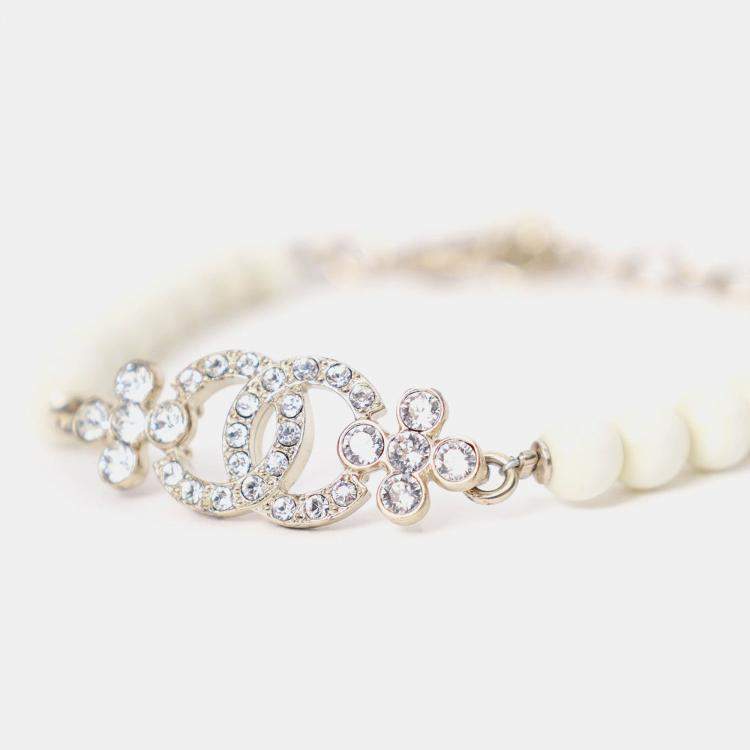 Pre Owned Chanel 2023 Strass/Resin Beads CC Station Bracelet