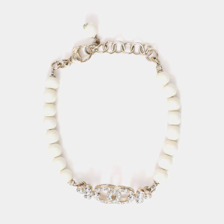 Pre Owned Chanel 2023 Strass/Resin Beads CC Station Bracelet