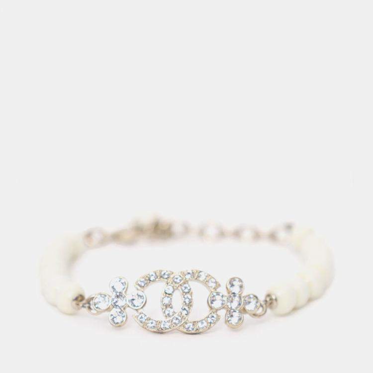 Pre Owned Chanel 2023 Strass/Resin Beads CC Station Bracelet