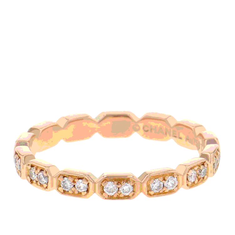 Pre Owned Chanel Premiere Promes Ring Size 51 / 11 18K Pink Gold
