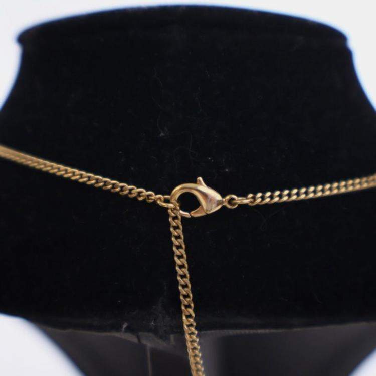 Pre Owned Chanel Crystal Camellia Pearl Drop Necklace