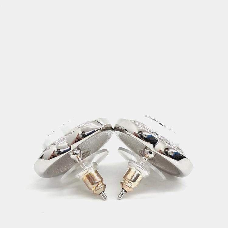 Pre Owned Chanel heart logo earrings