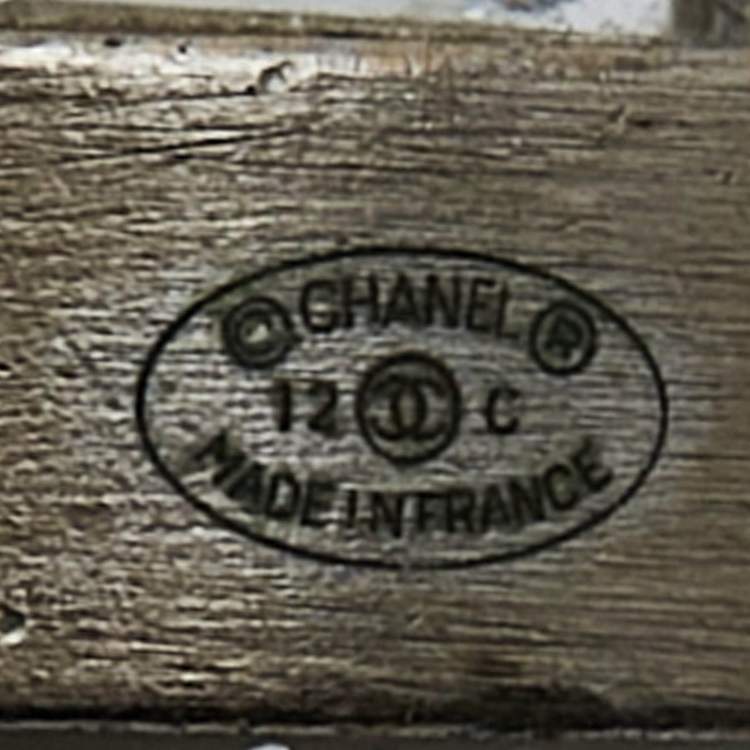 Pre Owned Chanel CC Crystals Enamel Two Tone Earrings