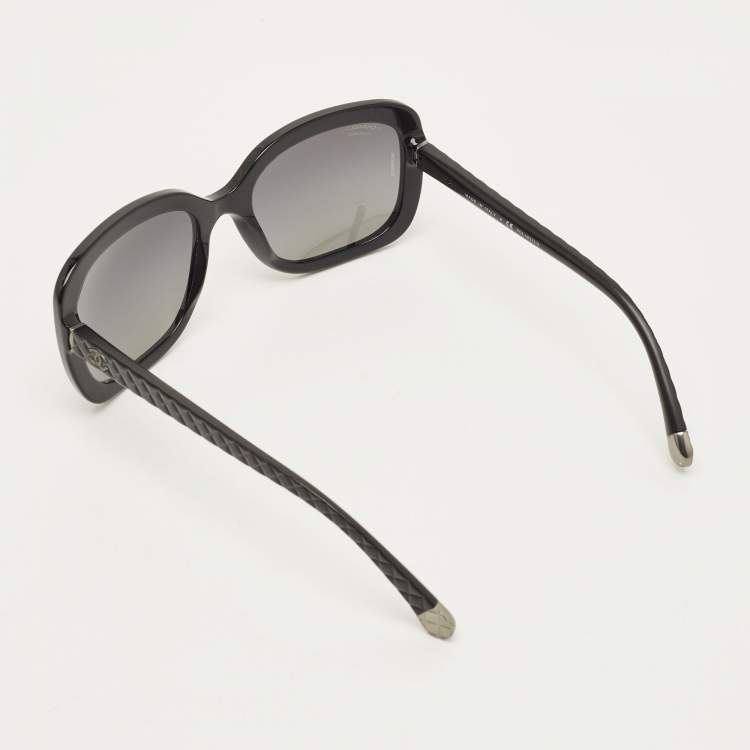 Pre Owned نظارة شمسية شانيل 5329 CC مربعة مستقطبة بتدرج اللون الأسود