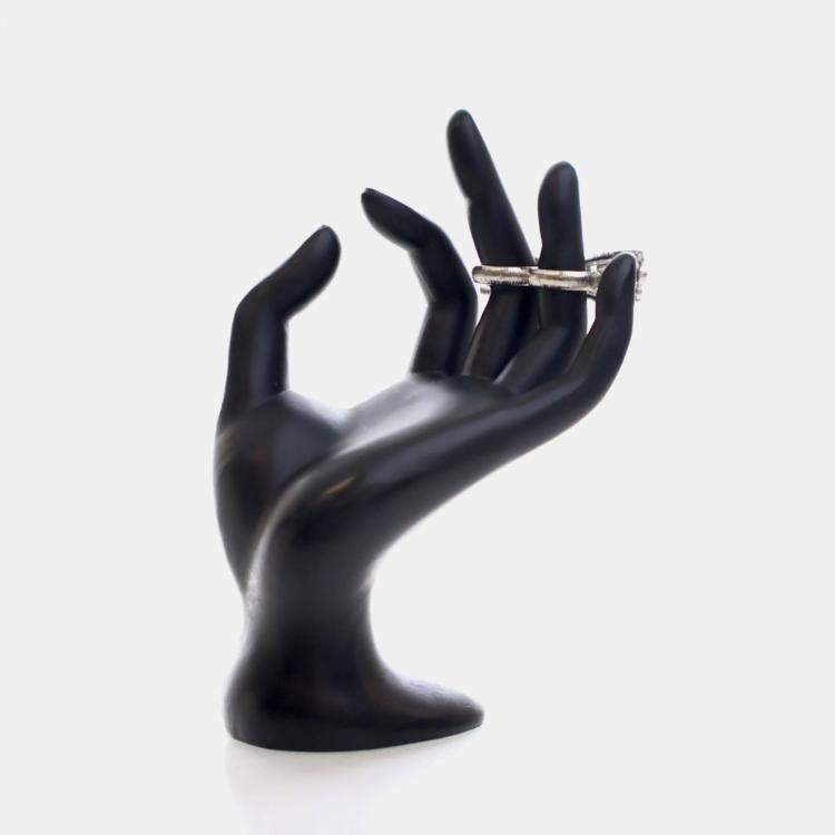 Pre Owned Chanel Crystal CC Bow Ring 