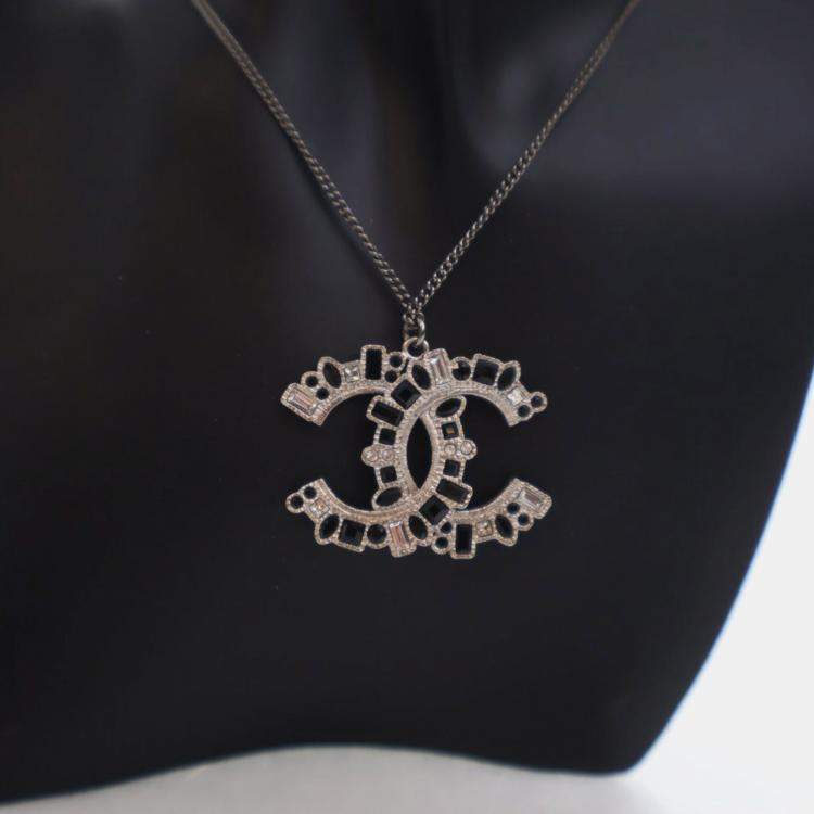 Pre Owned Chanel Crystal CC Necklace