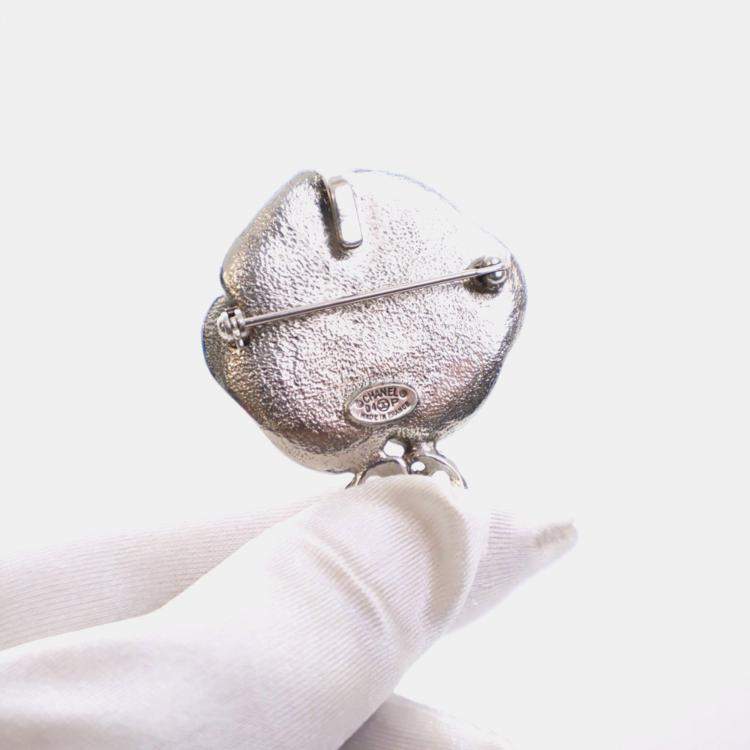 Pre Owned Chanel Vintage Camelia Crystal Brooch