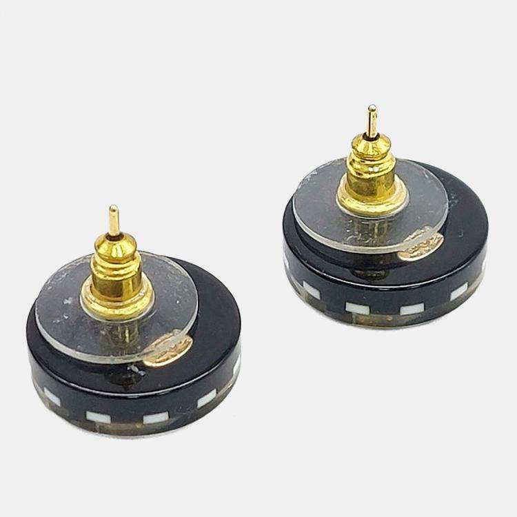 مملوكة مسبقًا Chanel Gold Tone Resin Earrings