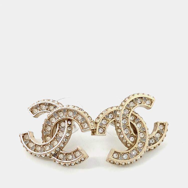 Pre Owned Chanel logo earrings
