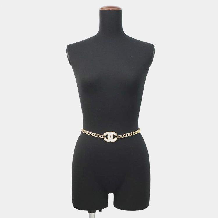 Pre Owned Chanel Cc Logo Chainbelt Gold Metal
