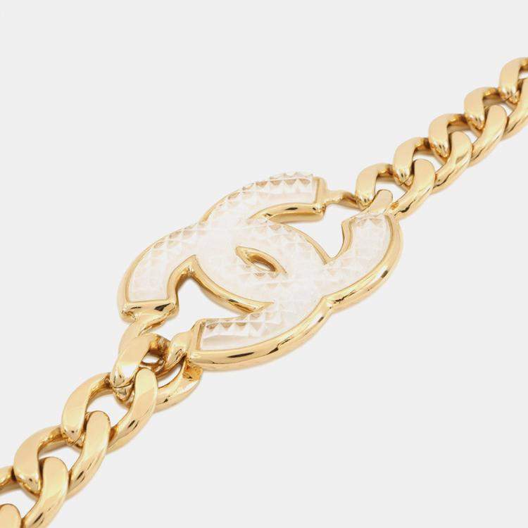 Pre Owned Chanel Cc Logo Chainbelt Gold Metal