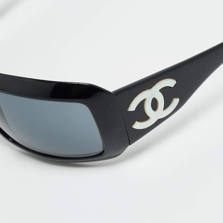Pre Owned Chanel Black 5076 H Mother of Pearl CC Logo Rectangle Sunglasses