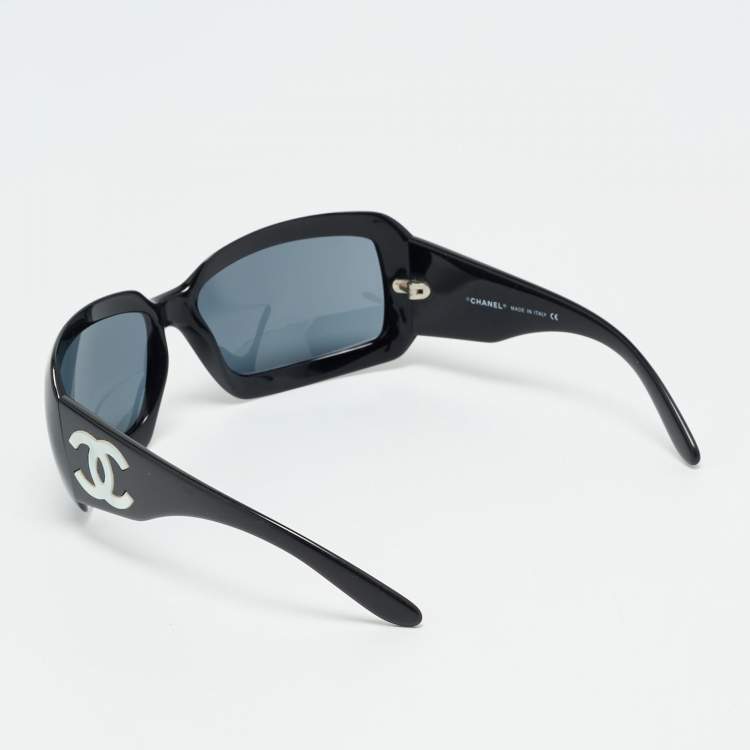 Pre Owned Chanel Black 5076 H Mother of Pearl CC Logo Rectangle Sunglasses