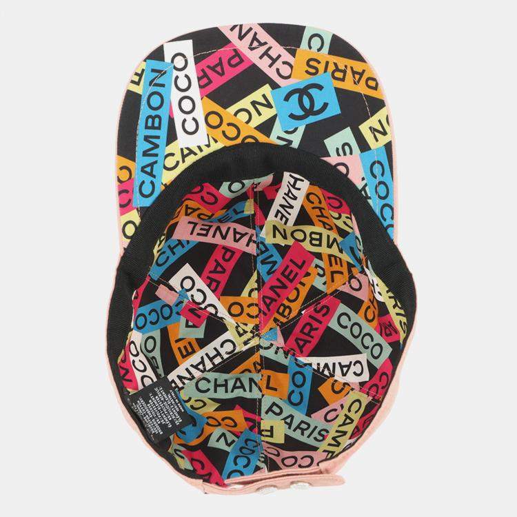 Pre Owned Chanel Cc Logo Baseball Cap Pink Cotton100%