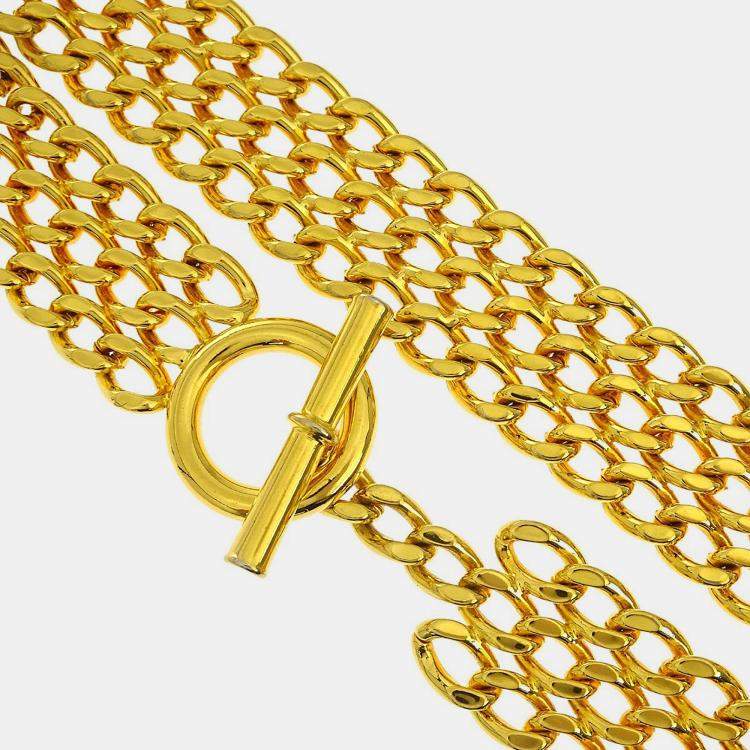 Pre Owned Chanel Chain Belt Gold Small
