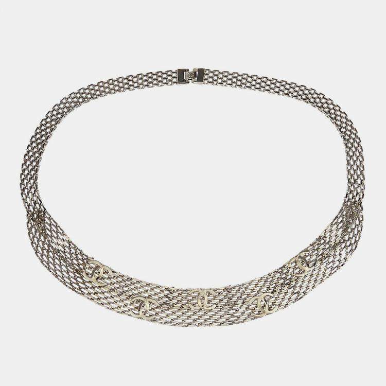 Pre Owned Chanel Chain Belt Silver Small