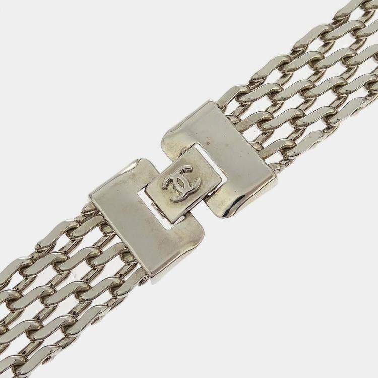 Pre Owned Chanel Chain Belt Silver Small
