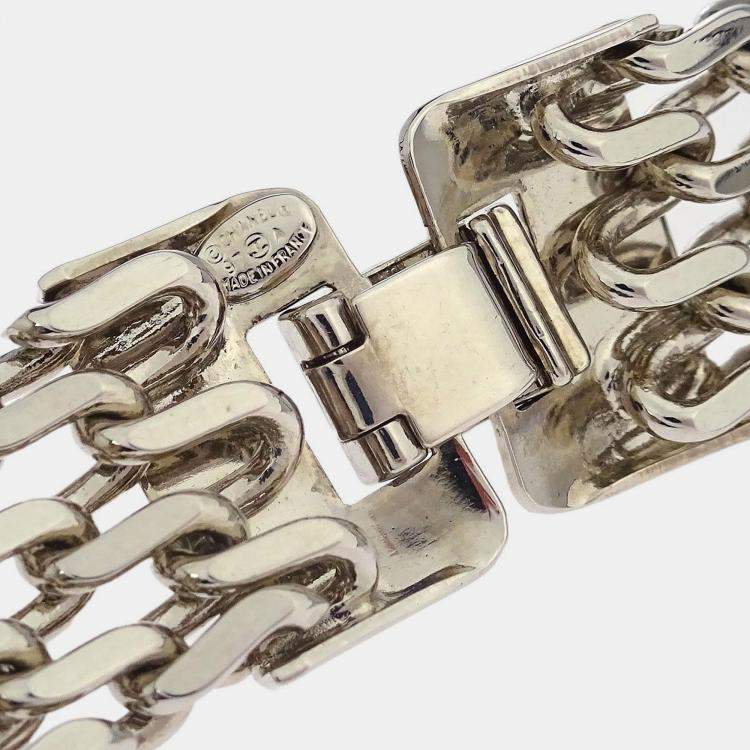 Pre Owned Chanel Chain Belt Silver Small