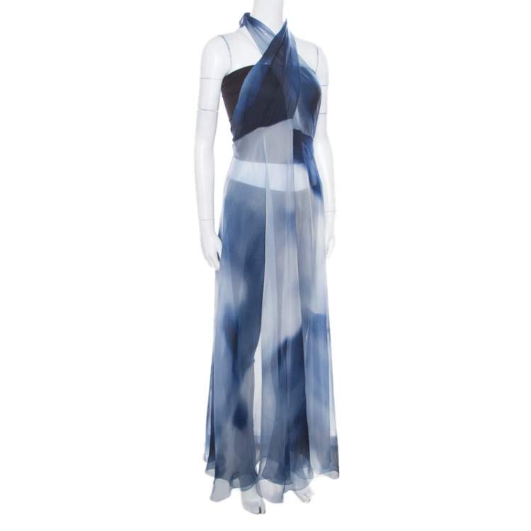 Chanel Blue Printed Silk Beach Cover Up M Chanel