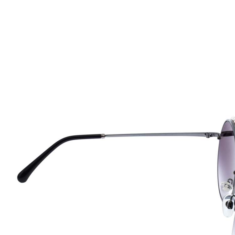 مملوكة مسبقًا Chanel Black Gradient 4234-H Pearl Round Sunglasses