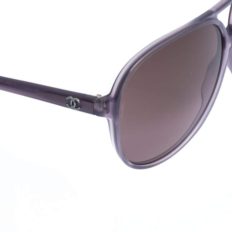 Pre Owned Chanel Dark Grey Gradient 5206 Aviator Sunglasses