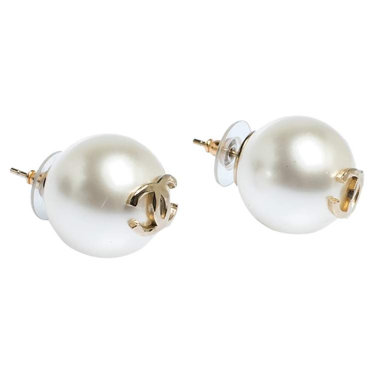 Chanel Pearl Studs 