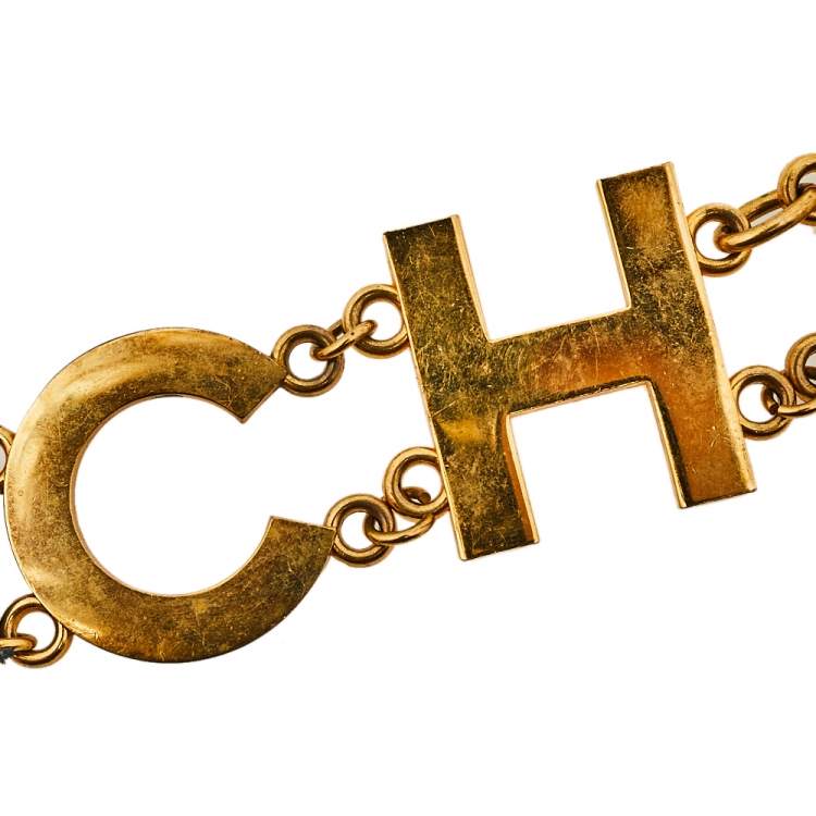 Pre Owned Chanel Vintage Coco Chanel Leather Link Waist Belt