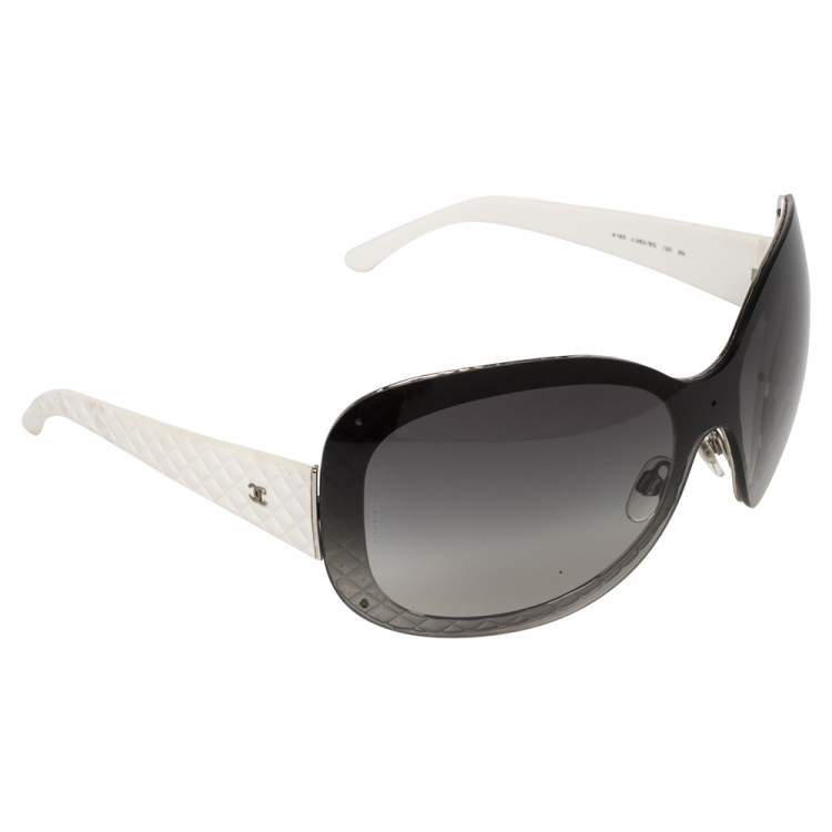 Chanel White/Grey 4165 Oversized CC Sunglasses Chanel | The Luxury Closet