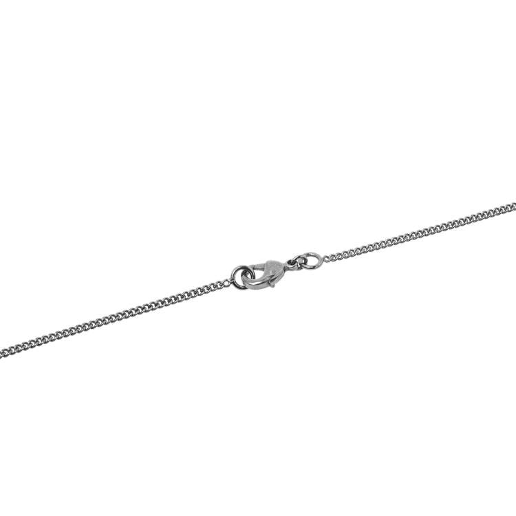 Pre Owned Chanel Dark Silver Tone Faux Pearl CC Pendant Necklace