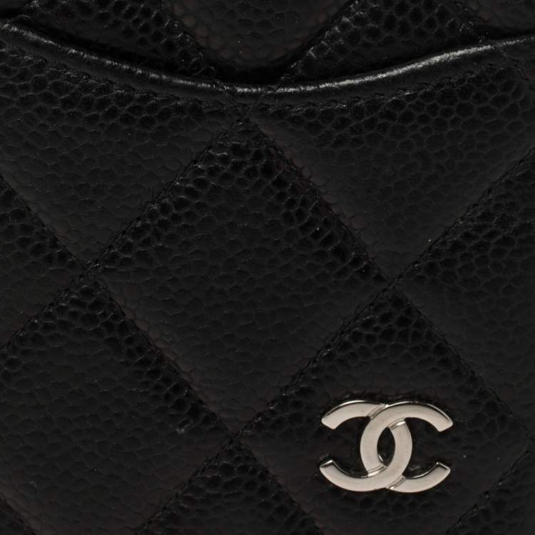 Pre Owned Chanel Black Quilted Caviar Classic iPhone 11 Pro Max Case