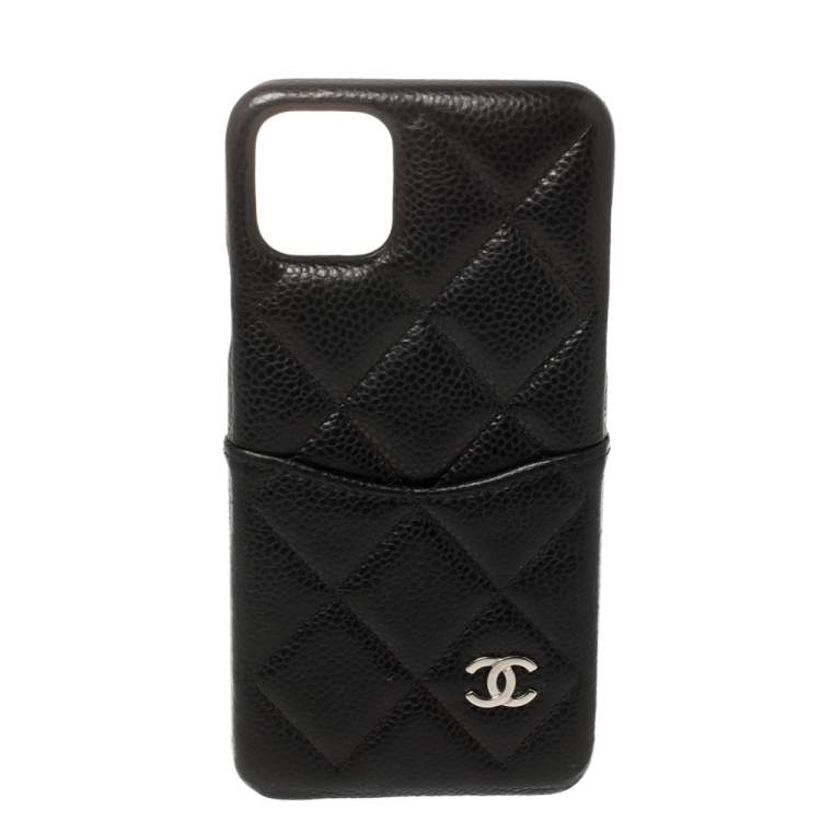 Chanel Black Quilted Caviar Classic Iphone 11 Pro Max Case Chanel Tlc