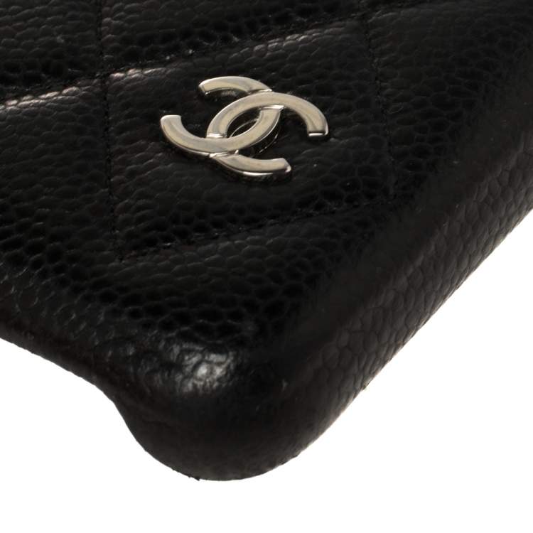 Pre Owned Chanel Black Quilted Caviar Classic iPhone 11 Pro Max Case
